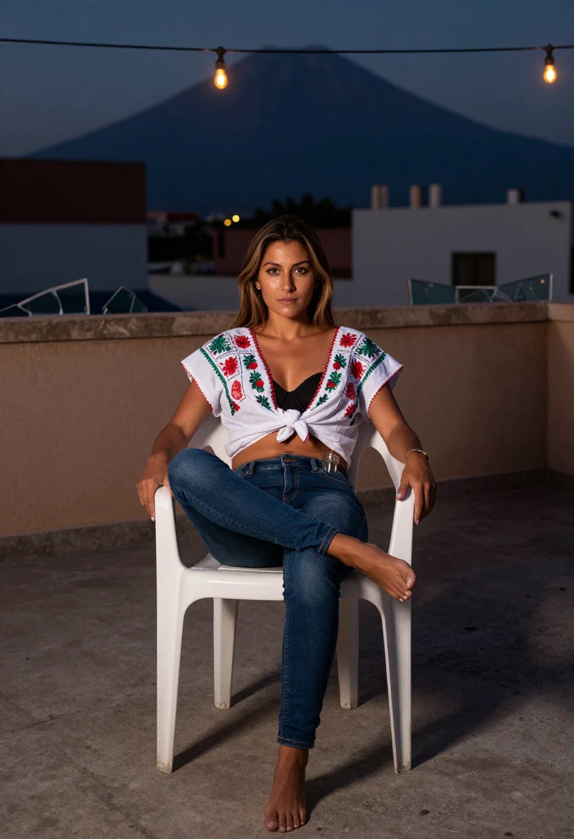 AI cdmx azotea sample — portrait of a woman, full-length portrait of a Mexican woman