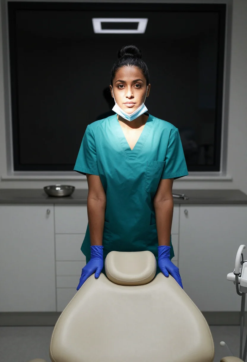 AI dental clinic sample — portrait of a woman, an adult woman of thirty-one with warm 