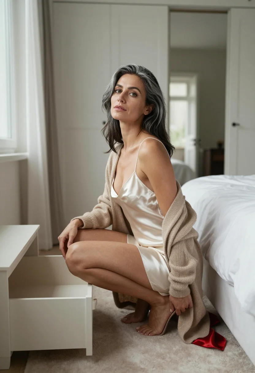 AI empty nester sample — portrait of an adult woman, three-quarter-length portrait of