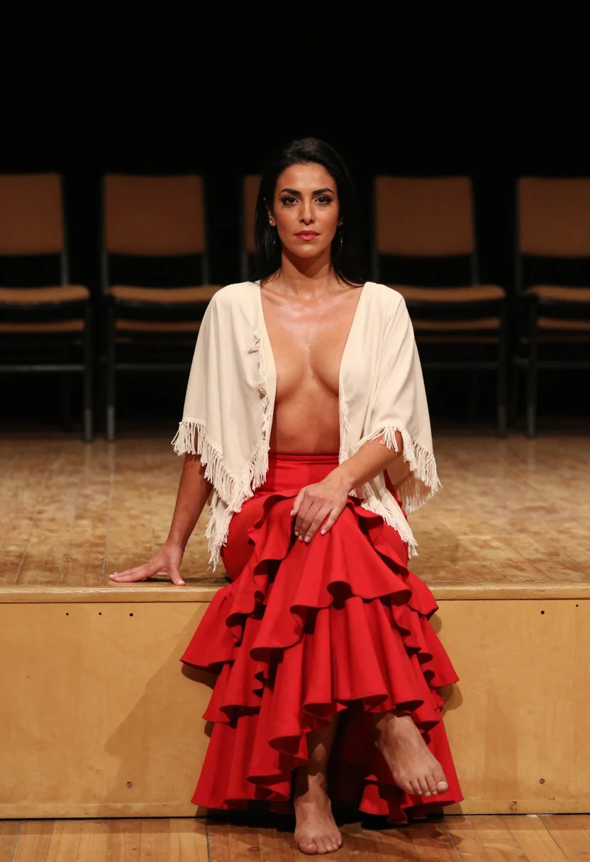 AI flamenco sample — portrait of a woman, three-quarter-length portrait of an And