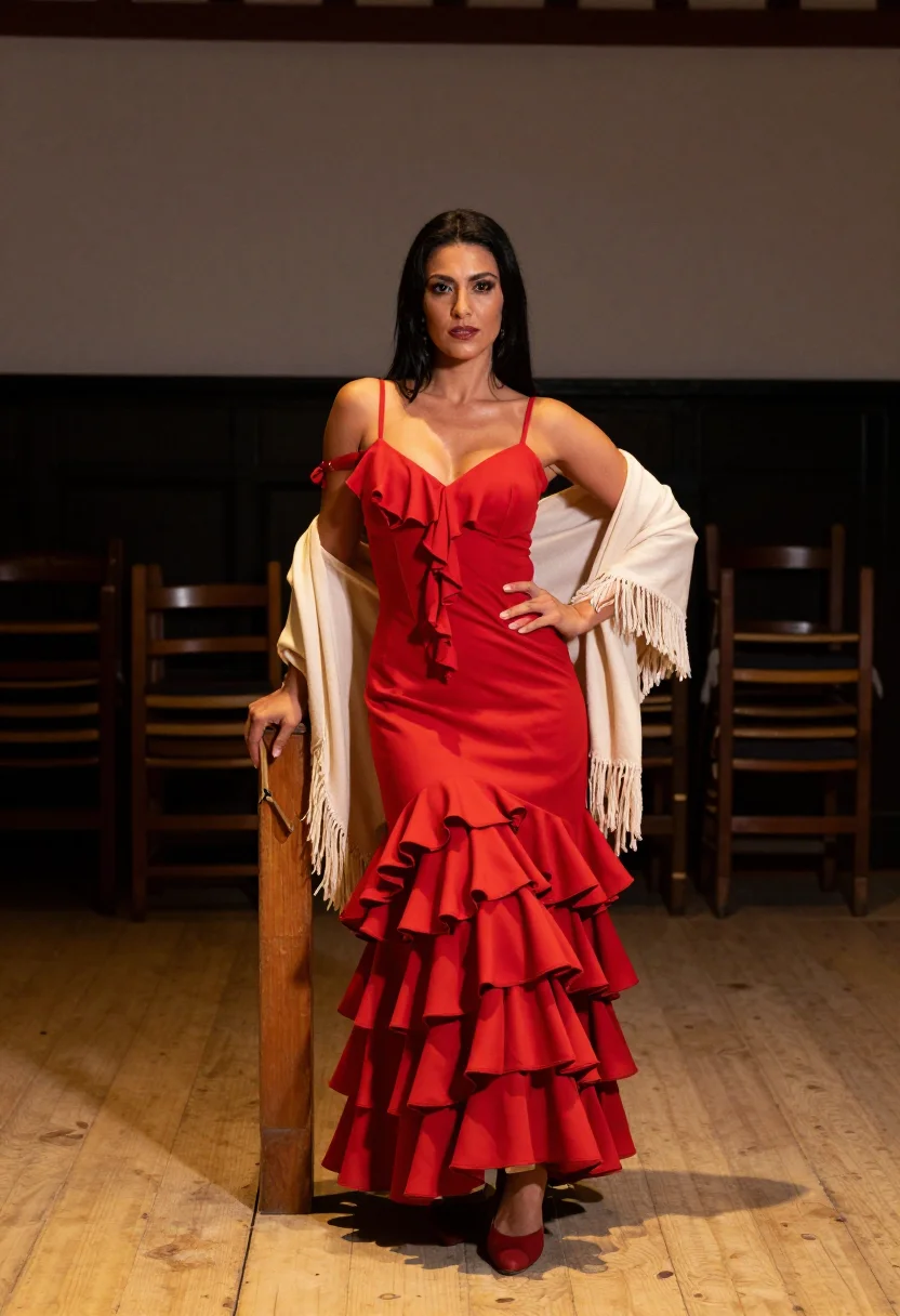AI flamenco sample — portrait of a woman, three-quarter-length portrait of an And