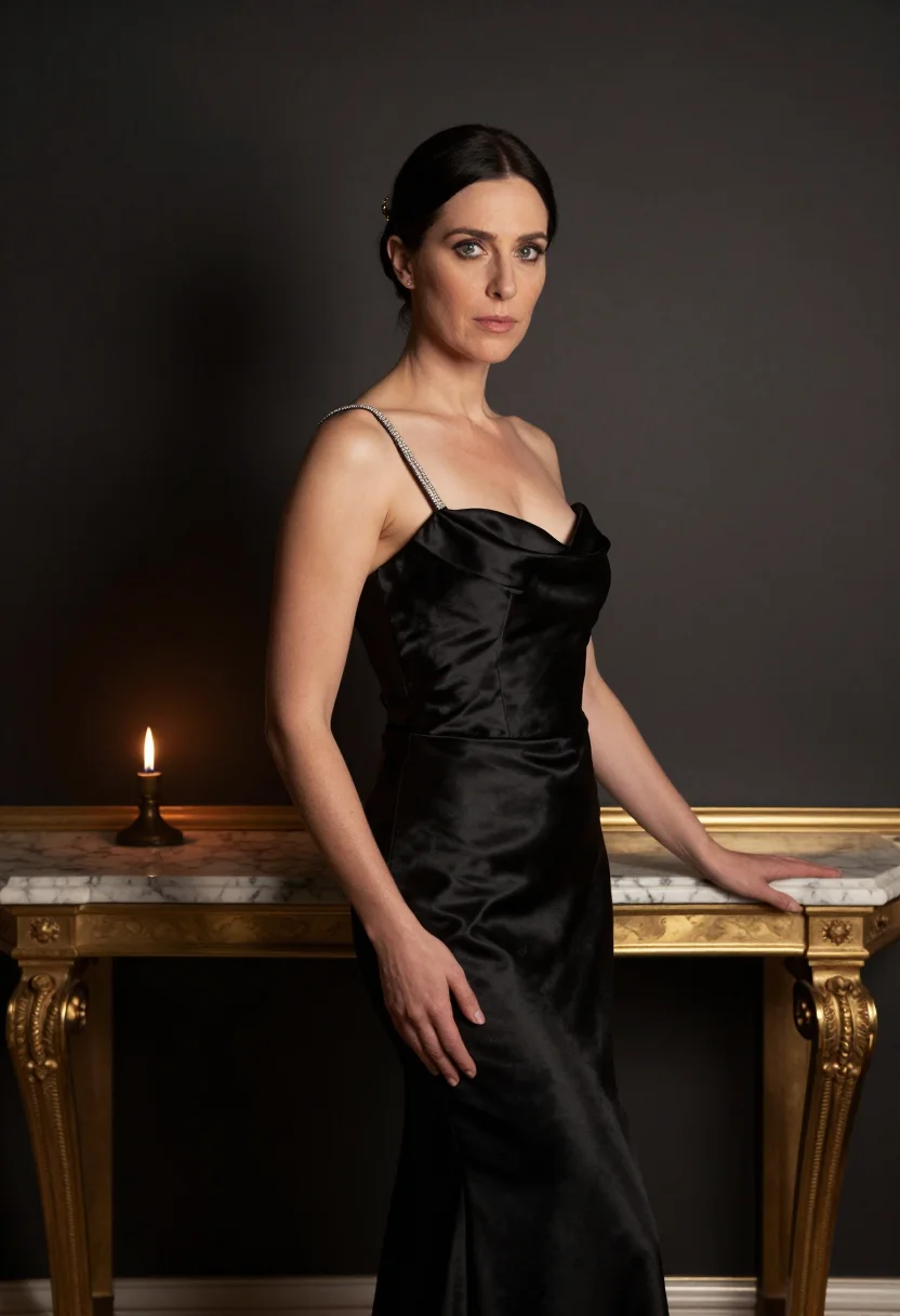 AI madame x sample — photograph of a grown woman, Western-European, with warm ivo