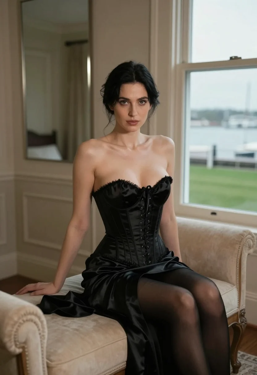 AI madame x sample — photograph of a grown woman, Western-European, with warm ivo