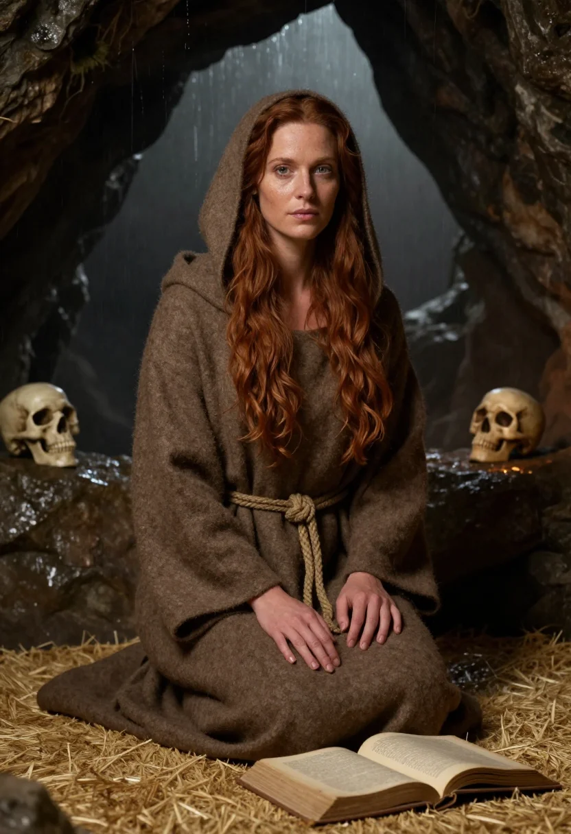 AI magdalene sample — portrait of an adult woman, an adult Western-European woman with auburn hair