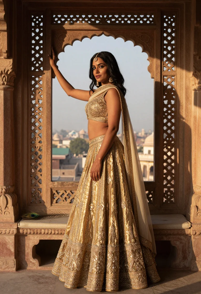 AI maharani sample — portrait of a woman, full-length portrait of a North Indian 