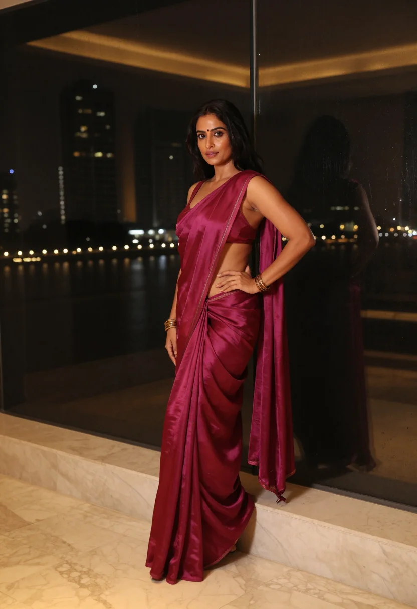 AI mumbai highrise sample — portrait of a woman, full-length portrait of an Indian woman