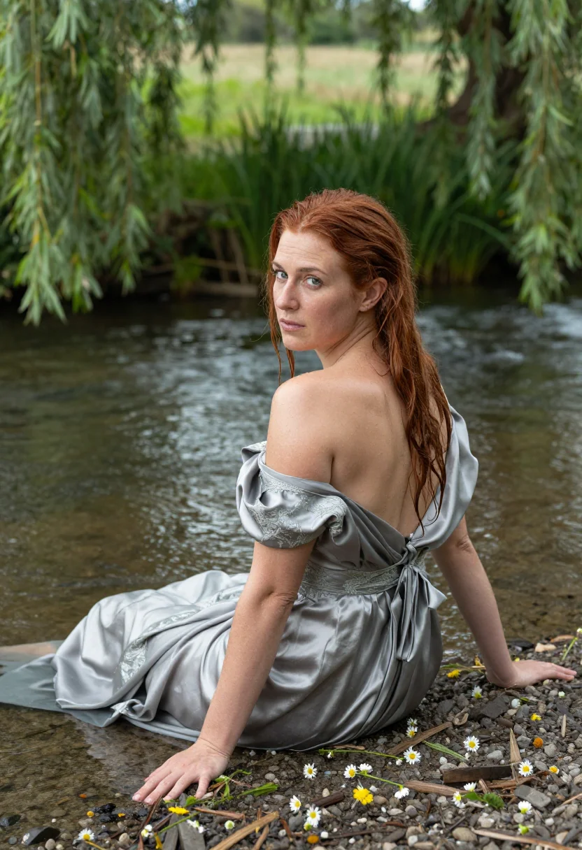 AI ophelia stream sample — portrait of a woman, three-quarter-length rear portrait of a
