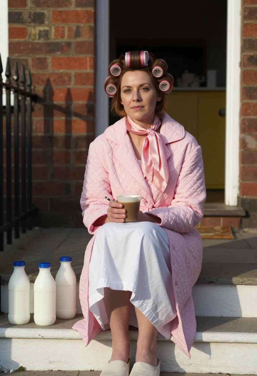 AI morning rollers sample — portrait of a woman, an adult English woman with warm fair s