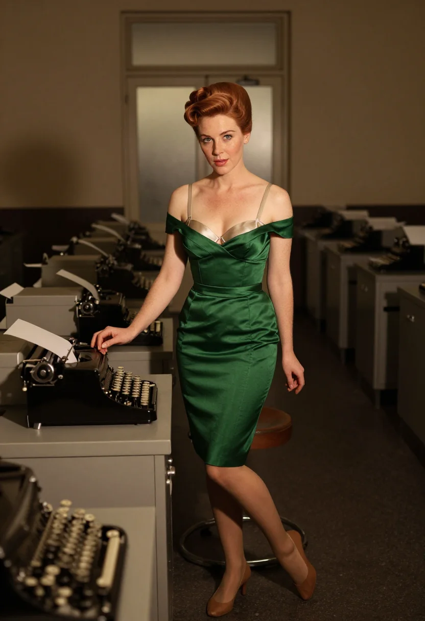 AI typing pool sample — portrait of an adult woman, full-length portrait of an Irish