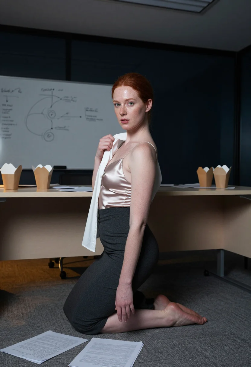 AI work wife sample — portrait of a woman, an adult woman with pale freckled skin,